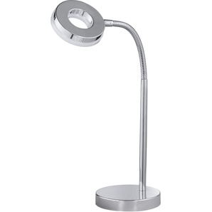 LED Tischleuchte TRIO LEUCHTEN Rennes Lampen Gr. 1 flammig, Höhe: 40,0 cm, grau (chromfarben) LED Tischlampen Schreibtischlampe, Tischlampe, verstellbarer Flexarm, chrom, warmweiß