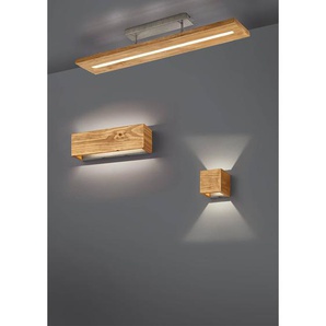 LED-Wandleuchte Brad I 11 x 11 x 11cm Braun Oberfläche Holz: Geölt LED LED-Platine