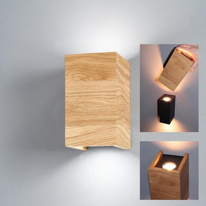 LED Wandleuchte FISCHER & HONSEL SHINE-WOOD Lampen Gr. 2 flammig, Höhe: 18 cm, 1 St., braun (eiche natur geölt) LED Wandleuchten