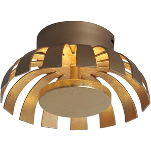 LED Wandleuchte LUCE DESIGN Flare 9017 Lampen Gr. Ø 35 cm Höhe: 12,5 cm, goldfarben LED Wandleuchten