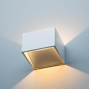 LED-Wandleuchte New Kube grau, 7x10x10 cm
