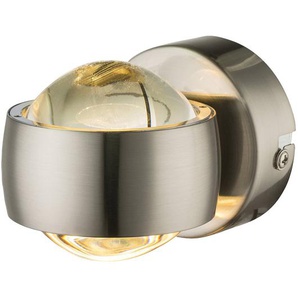 LED-Wandleuchte Randi 8 x 7 x 10cm Silber/Nickel Glanz Glasart: Klarglas Material: Glas, Metall Metallart: Eisen Oberfläche Metall: Vernickelt