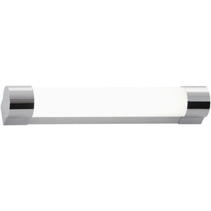 LED-Wandleuchte Tantor IP44, chromfarbig/weiß, 35,2 cm