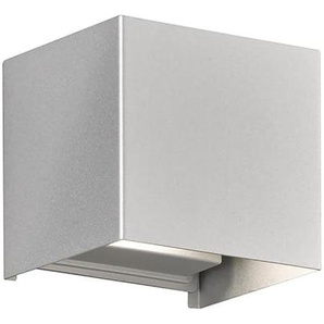 LED-Wandleuchte Wall IP44, silberfarbig, 10 cm