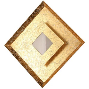Led-Wandleuchte Window, Gold, Metall, quadratisch,quadratisch, F, 32x5.5x32 cm, 3-fach schaltbar, Lampen & Leuchten, Innenbeleuchtung, Wandleuchten