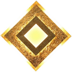 Led-Wandleuchte Window, Gold, Metall, quadratisch,quadratisch, F, 39x5.5x39 cm, 3-fach schaltbar, Lampen & Leuchten, Innenbeleuchtung, Wandleuchten