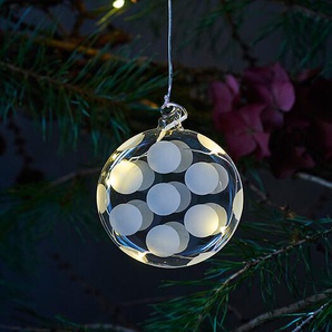 LED-Weihnachtsanhänger Polka Sirius Glas/Punkte, weiß, Designer Pernille Struer, 1.5 cm