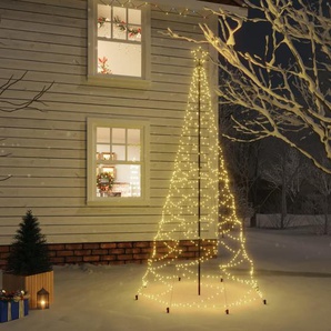 LED-Weihnachtsbaum mit Metallstange 500 LEDs Warmweiß 3 m