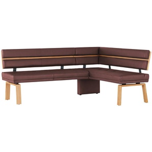 Eckbank Leder Canto III ¦ rot ¦ Maße (cm): B: 203 H: 88 T: 157.0