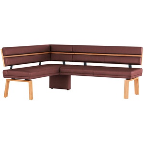Eckbank Leder Canto III ¦ rot ¦ Maße (cm): H: 88