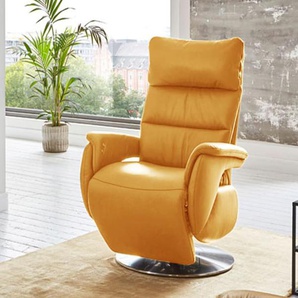 Leder Fernsehsessel Variety 2.0, gelb, inkl. Relaxfunktion