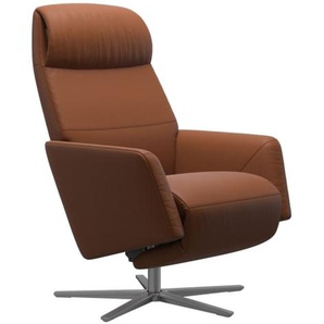 Leder Ruhesessel Scott, cognac/aluminium