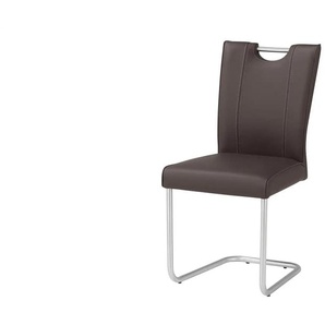 Leder-Schwingstuhl - braun - Materialmix - 46 cm - 94 cm - cm 48,0 | Möbel Kraft