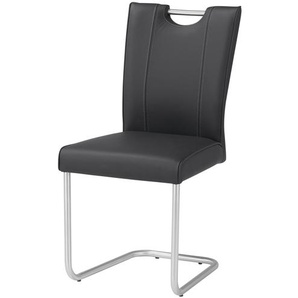 Leder-Schwingstuhl 6861 ¦ schwarz ¦ Maße (cm): B: 46 H: 94 T: 48.0