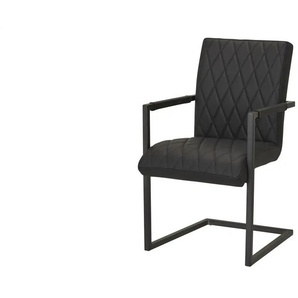 Leder-Schwingstuhl - schwarz - Materialmix - 53 cm - 91 cm - cm 62,0 | Möbel Kraft