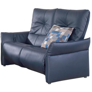 Leder Sofa 2-Sitzer Cumuy, blau