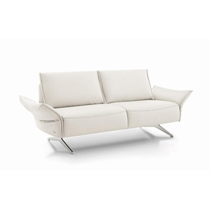 Leder Sofa 2-Sitzer, weiß, inkl. Funktionen