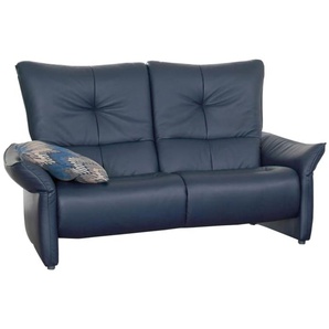 Leder Sofa 3-Sitzer Cumuy, blau, inkl. WallFree-Funktion