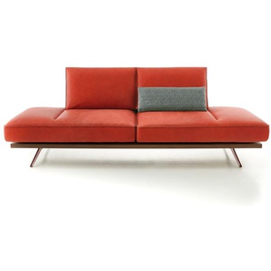 Leder Sofa Phoenix 2,5-sitzig, rot, inkl. Funktionen