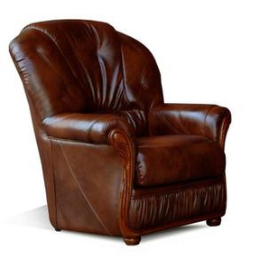 Ledersessel - Büffelleder - Braun - DAPHNE