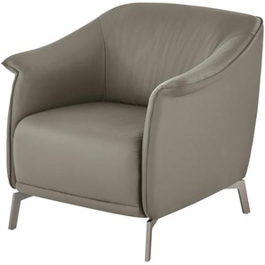 Ledersessel  Labro ¦ grau ¦ Maße (cm): B: 80 H: 77 T: 83