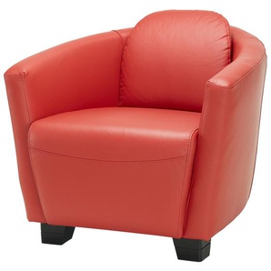 Ledersessel  Strauss - rot - Materialmix - 79 cm - 70 cm - 88 cm | Möbel Kraft