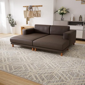 Ledersofa Graubraun Kunstleder - Elegantes, gemütliches Ledersofa: Hochwertige Qualität, einzigartiges Design - 208 x 75 x 162 cm, konfigurierbar