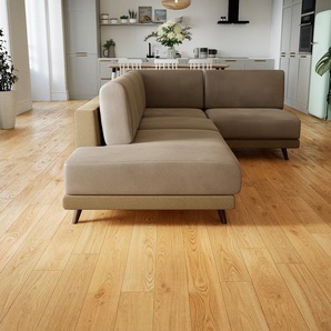 Ledersofa Taupebeige Kunstleder - Elegantes, gemütliches Ledersofa: Hochwertige Qualität, einzigartiges Design - 174 x 75 x 254 cm, konfigurierbar