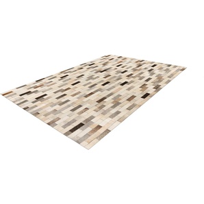 Lederteppich KAYOOM Ravi 100 Teppiche Gr. B/L: 120 cm x 170 cm, 8 mm, 1 St., grau Esszimmerteppiche