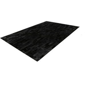 Lederteppich KAYOOM Ravi 100 Teppiche Gr. B/L: 120 cm x 170 cm, 8 mm, 1 St., schwarz Esszimmerteppiche