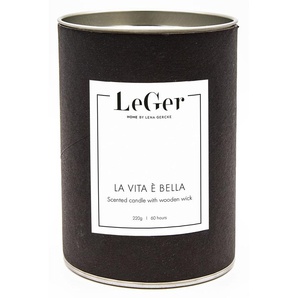 Duftkerze LEGER HOME BY LENA GERCKE Cara Kerzen Gr. Ø/H: 7,5 cm x 9,5 cm, schwarz (schwarz, weiß) Kerzen LA VITA E BELLA