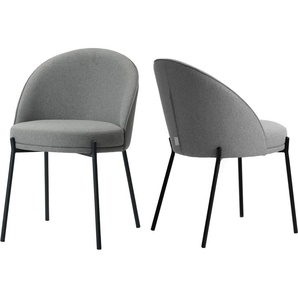 LeGer Home by Lena Gercke Esszimmerstuhl Isalie (Set, 2 St), mit pflegeleichtem Webstoff, Metallgestell, Sitztiefe 47 cm