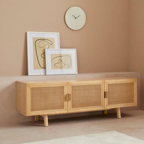 LeGer Home by Lena Gercke Lowboard Lina, TV-Board mit Melaminoberfläche, Rattan-Einsätze in den Fronten (TOPSELLER! Sideboard, Türen mit Soft-Close)