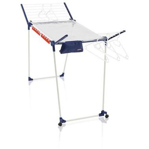 Leifheit Standtrockner Pegasus 200 Solid Del. M, Blau, Weiß, Metall, Kunststoff, 67x87x95 cm, klappbar, mit Rädern, Kleiderbügelhalter, platzsparend,