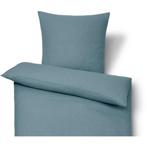 Leinen-Bettwäsche, blau, Normalgröße