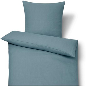Leinen-Bettwäsche, blau, Übergröße