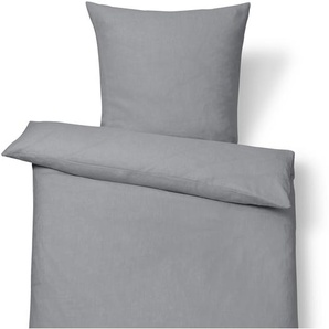 Leinen-Bettwäsche, grau, Normalgröße