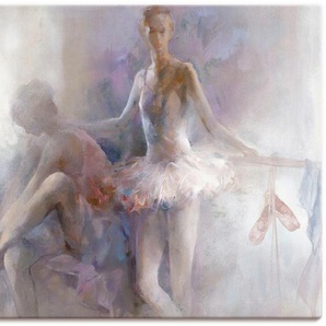 Leinwandbild ARTLAND Ballett-Mädchen Bilder Gr. B/H: 120 cm x 90 cm, Sport Querformat, 1 St., weiß Leinwandbilder
