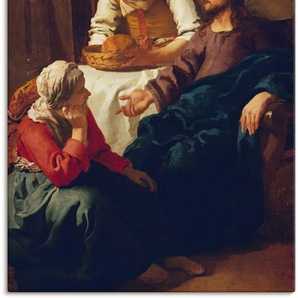 Leinwandbild ARTLAND Christus im Hause von Martha und Maria Bilder Gr. B/H: 90 cm x 120 cm, Religion, 1 St., braun Leinwandbilder