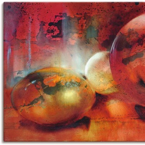 Leinwandbild ARTLAND Das Glasperlenspiel Bilder Gr. B/H: 120 cm x 80 cm, Muster Querformat, 1 St., rot Leinwandbilder auf Keilrahmen gespannt