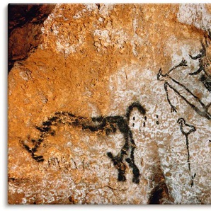Leinwandbild ARTLAND Höhle von Lascaux 17000 v Chr Bilder Gr. B/H: 100 cm x 50 cm, Wildtiere, 1 St., braun Leinwandbilder