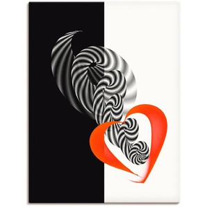 Leinwandbild ARTLAND In der Mitte des Herzens Bilder Gr. B/H: 90 cm x 120 cm, Gegenstandslos Hochformat, 1 St., schwarz Leinwandbilder
