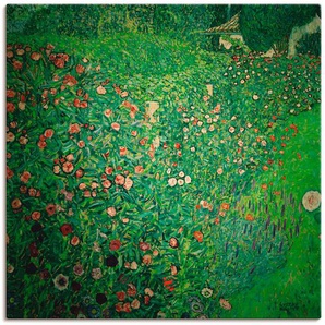 Leinwandbild ARTLAND Italienische Gartenlandschaft Bilder Gr. B/H: 100 cm x 100 cm, Garten quadratisch, 1 St., grün Leinwandbilder