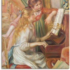 Leinwandbild ARTLAND Junge Mädchen am Klavier. 1892 Bilder Gr. B/H: 90 cm x 120 cm, Kind, 1 St., gelb Leinwandbilder