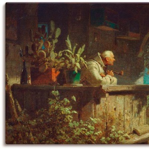 Leinwandbild ARTLAND Verdächtiger Rauch 1860 Bilder Gr. B/H: 100 cm x 50 cm, Mann Querformat, 1 St., beige (naturfarben) Leinwandbilder