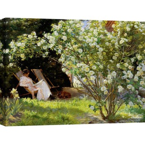 Leinwandbild - Gemälde „Seated in the garden of roses” von Peder Severin Krøyer