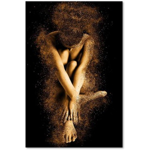 Leinwandbild Nackter Körper einer Frau im Goldstaub