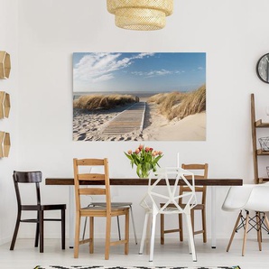 Leinwandbild Ostsee Strand III Leinen Beige 120cm