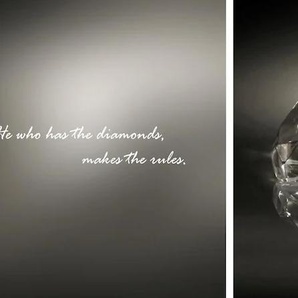 Leinwandbild QUEENCE Diamonds Bilder Gr. B/H/T: 100 cm x 40 cm x 2 cm, schwarz Leinwandbilder