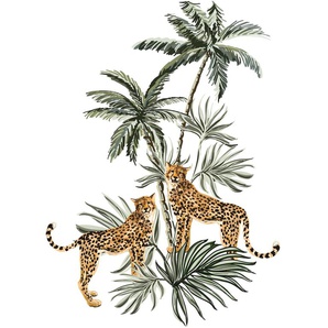 Leinwandbild QUEENCE Leopard Bilder Gr. B/H/T: 60 cm x 90 cm x 2 cm, braun Leinwandbilder